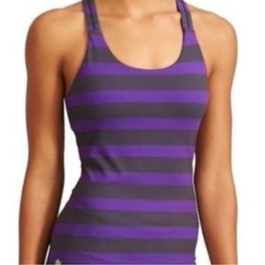 Athleta xxs purple and black stripe bra tank